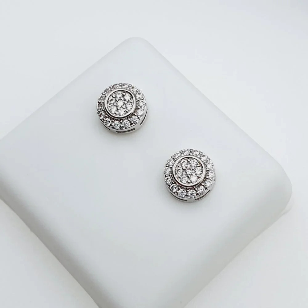 "925 Sterling Silver Plated CZ Earrings, INUS1BR175